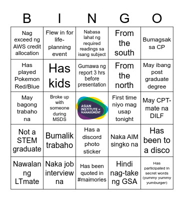 MSDS 2022 Human Bingo Card