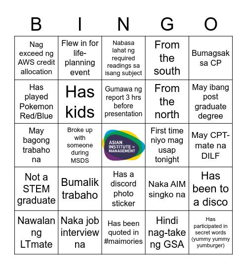 MSDS 2022 Human Bingo Card