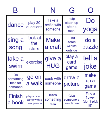 Camporee Bingo Card