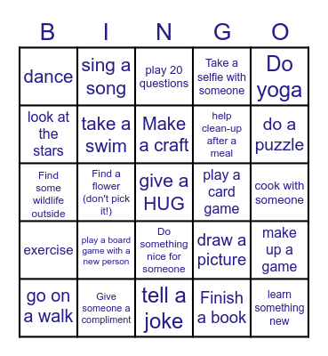 Camporee Bingo Card