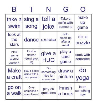 Camporee Bingo Card