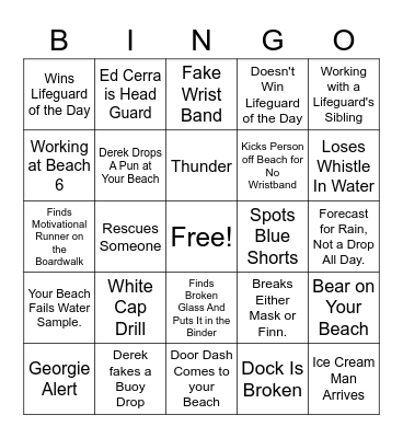 LMCC Lifeguard Bingo Card