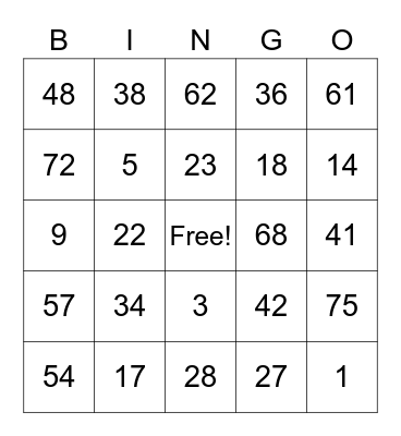 simple present Bingo Card