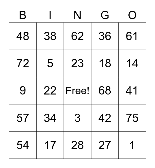 simple present Bingo Card