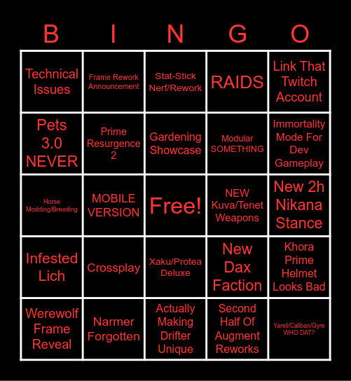 TENNOCON 2022 Bingo Card