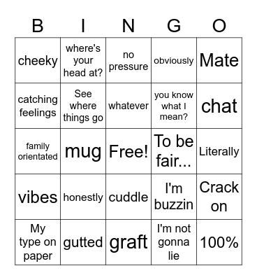 Love Island Bingo Card