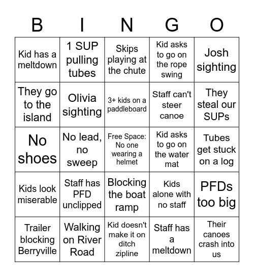 Bretton Woods Bingo Card