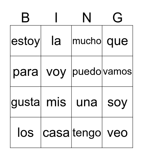 BINGO Card