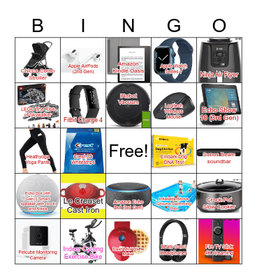 Amazon Prime day Best selling items bingo Card