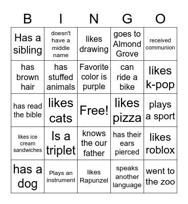 Facts About Friends Bingo Card