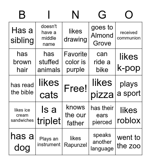 Facts About Friends Bingo Card