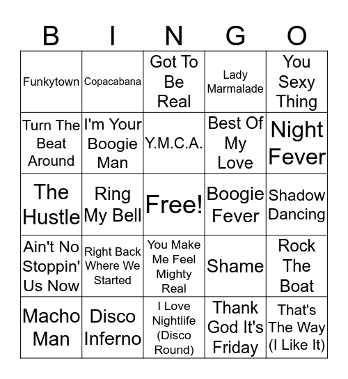 DISCO Bingo Card