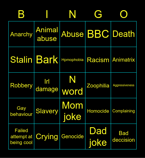 Bingo #2 Bingo Card