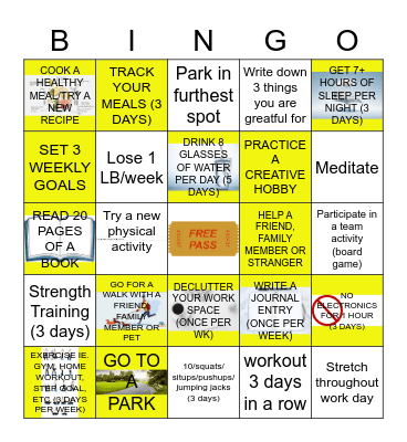 Fitness & Wellness Bingo Card