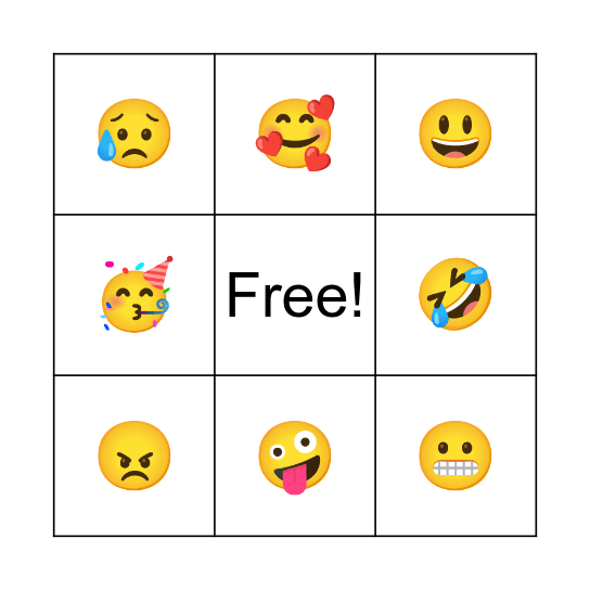 Bingo Emocji Bingo Card