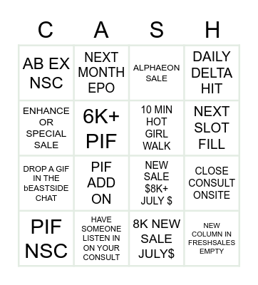 ADIOS TO THE RUT BINGEAUX Bingo Card