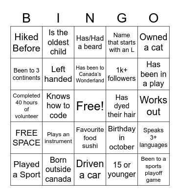 Ripple Effect Bingo Card