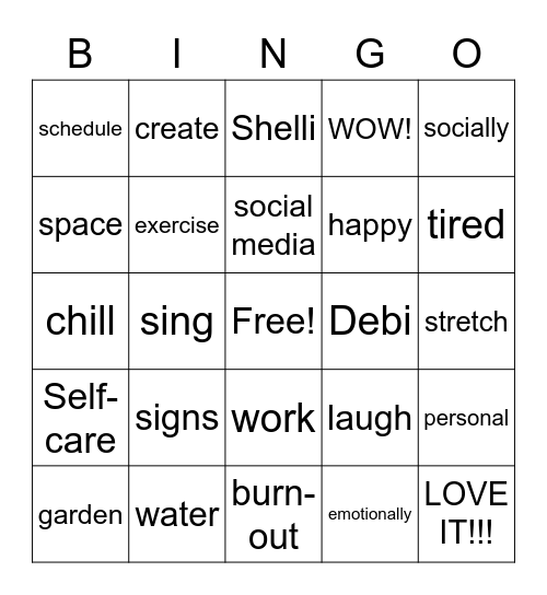 Did we SAY it??? Bingo Card