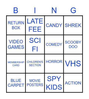 MADISON'S BLOCKBUSTER BINGO Card