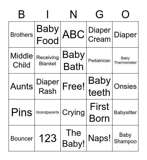 Baby Arnold Bingo Card