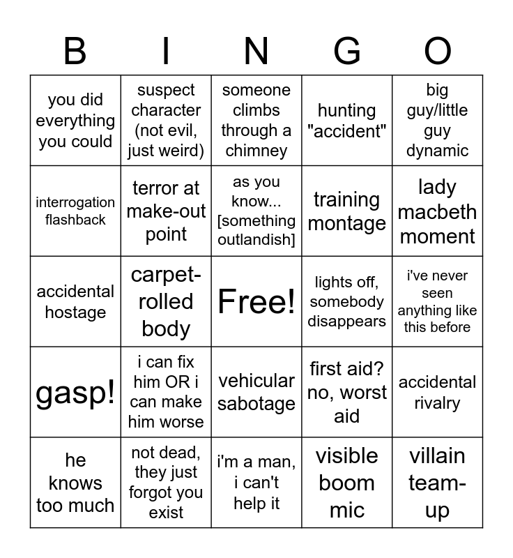 Riveriver's Cursed Trope Bingo Card