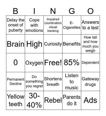 Project Alert Bingo Card