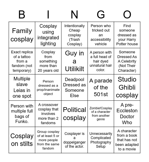 Configu-Con 2022 Bingo Card