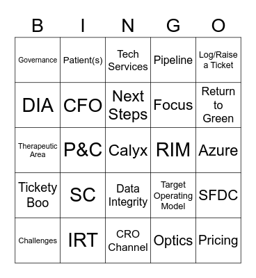 Calyx Mid-Year Sales Meeting Bingo Card