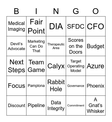 Calyx Mid-Year Sales Meeting Bingo Card