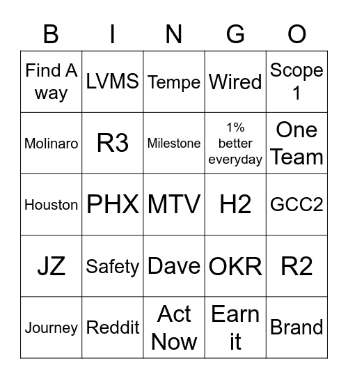 July Live Bingo Card