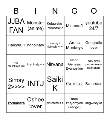 BYDGOSKI TERMINATOR Bingo Card