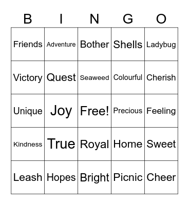 PRIDE WEEKBeach Blanket Bingo Card