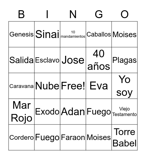 La Biblia Bingo Card