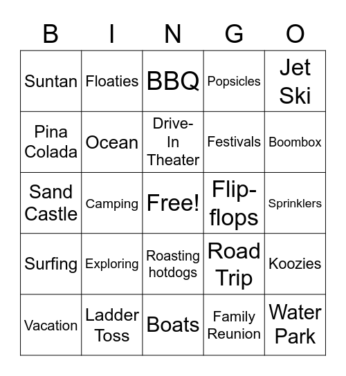 SCM Social Hour - July Bingo Card