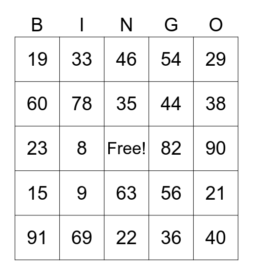 Revolution Bingo! Bingo Card