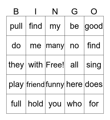 Week 5 Bingo Card