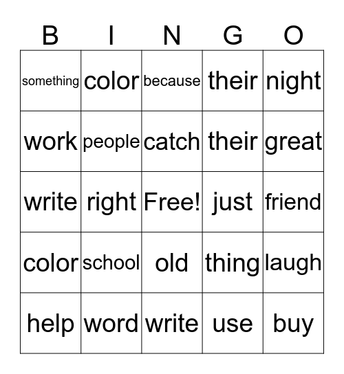 1B  Bingo (Last Set) Bingo Card