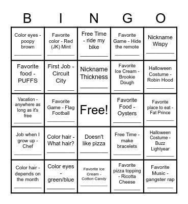 WHO IS IT?? Bingo Card