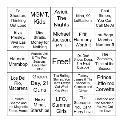 Wild Card Bingo Card