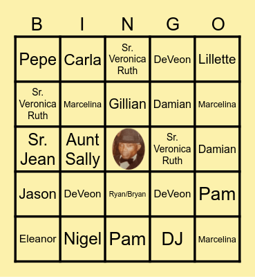 LAMBEY Family Reunion Bingo Card