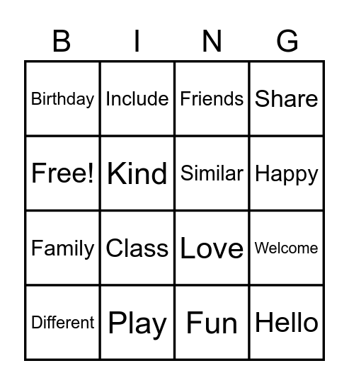 All Are Welcome! Bingo Card