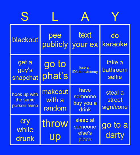 welcome week Bingo Card