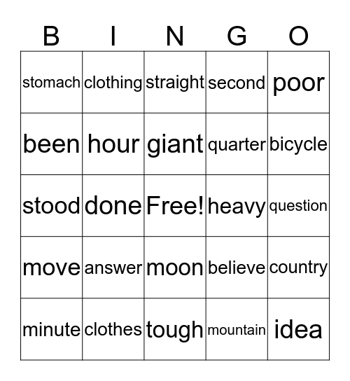 1R Bingo (1st 24) Bingo Card
