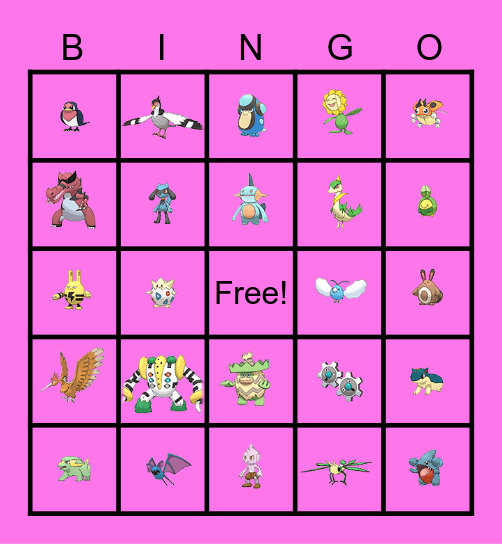 Girl Bingo Card