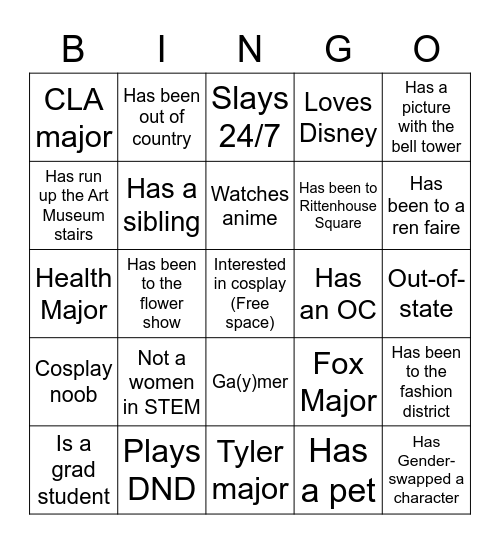 CCC Icebreaker Bingo Card