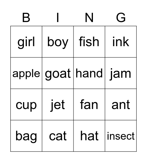 Bingo       Name: ________ Bingo Card