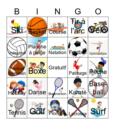 Sports Bingo Card