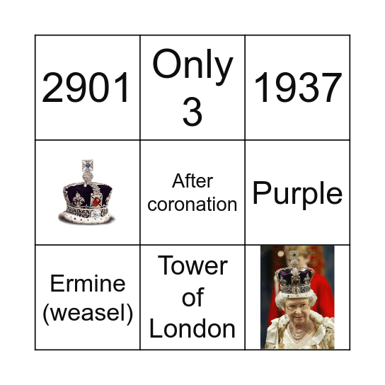 Imperial State Crown BINGO Card