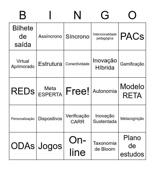 Bingo do EHP Bingo Card