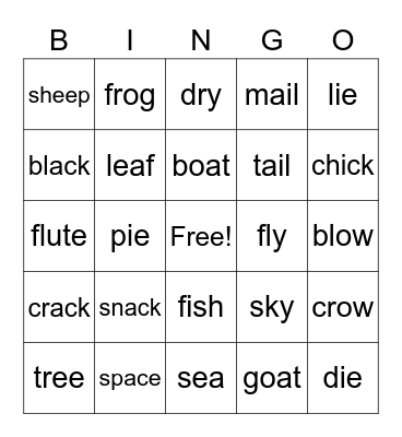 Phonics Bingo! Bingo Card